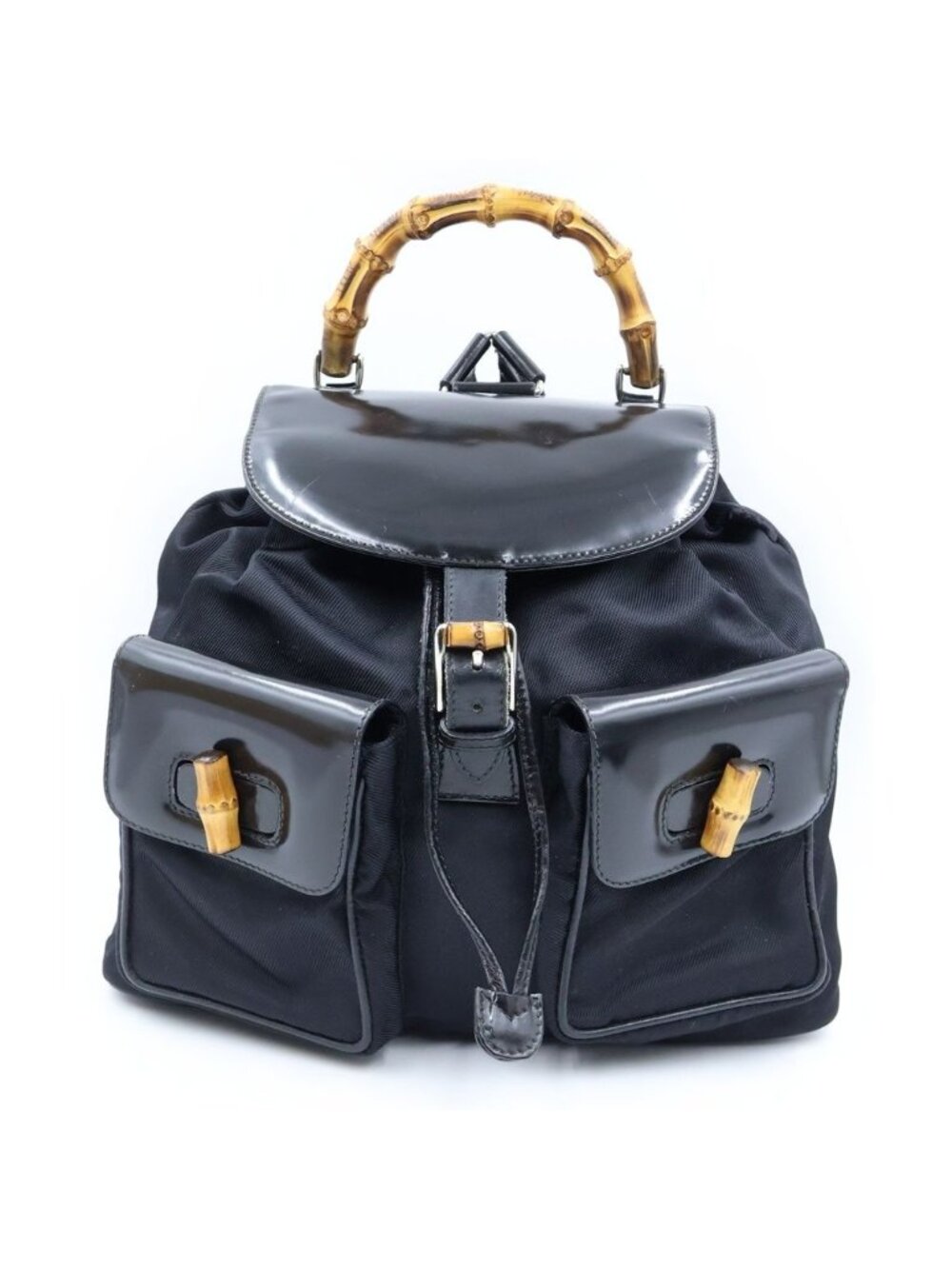 Gucci Bamboo Leather Backpack Black